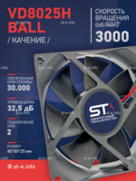 Вентилятор  VD8025H Ball (качения) 12V - st-e.info - Ковров