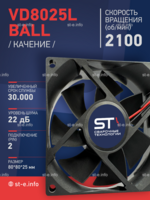 Вентилятор  VD8025L Ball (качения) 24V - st-e.info - Ковров