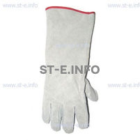 Перчатки-краги спилковые пятипалые серые с подложкой - st-e.info - Ковров
