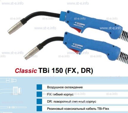 Горелка для полуавтоматической сварки TBi 240-blue-ESG, длина 3 метра - st-e.info - Ковров
